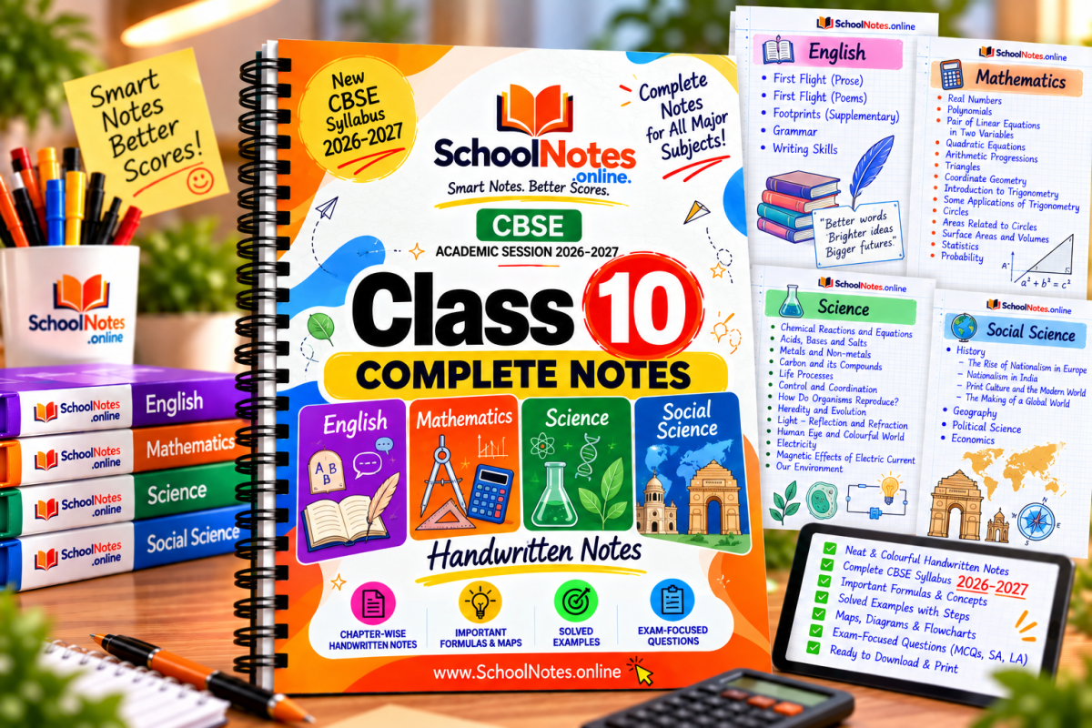 CBSE CLASS 10 ALL FOUR SUBJECTS COMBO HANDWRITTEN NOTES cover