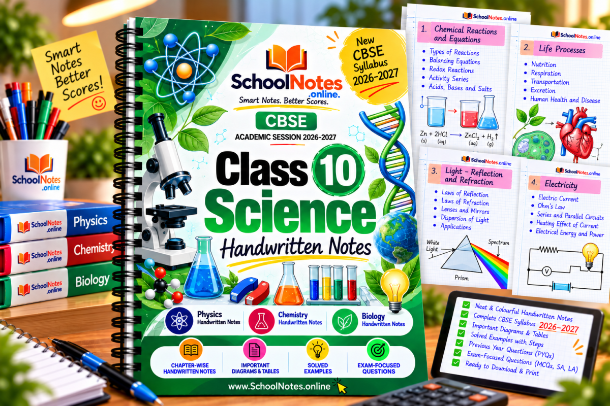 CBSE CLASS 10 SCIENCE HANDWRITTEN NOTES cover